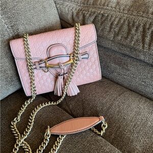Gucci Soho Bit Crossbody Pink Leather Bag Elegance with Signature Gucci Flair